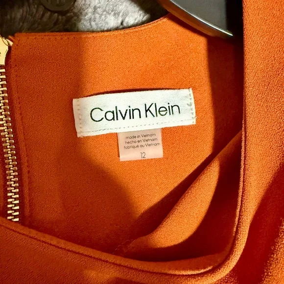 Calvin Klein Elegant Orange Women's Dress - Picture 5 of 5